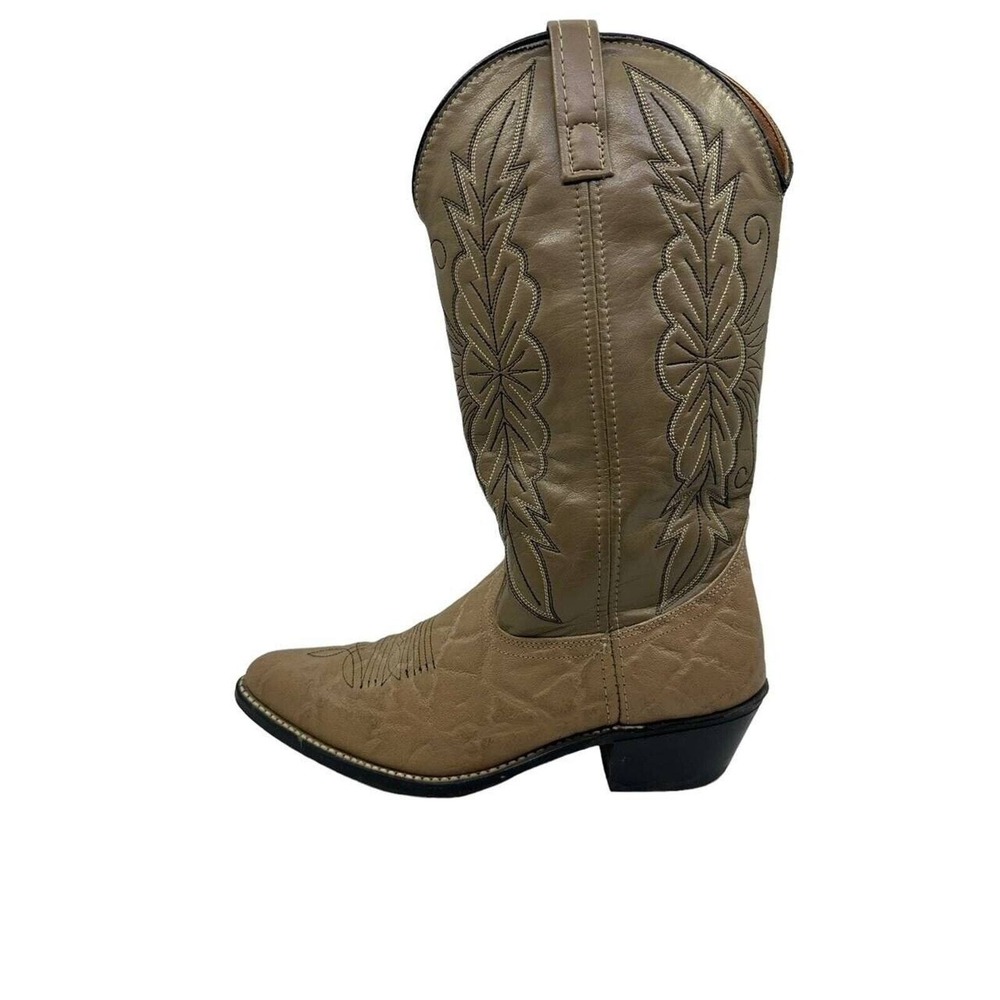 Acme Cowboy Boots Mens 9EW Tan‎ Leather Western Made in USA 4527 Good - Picture 14 of 16
